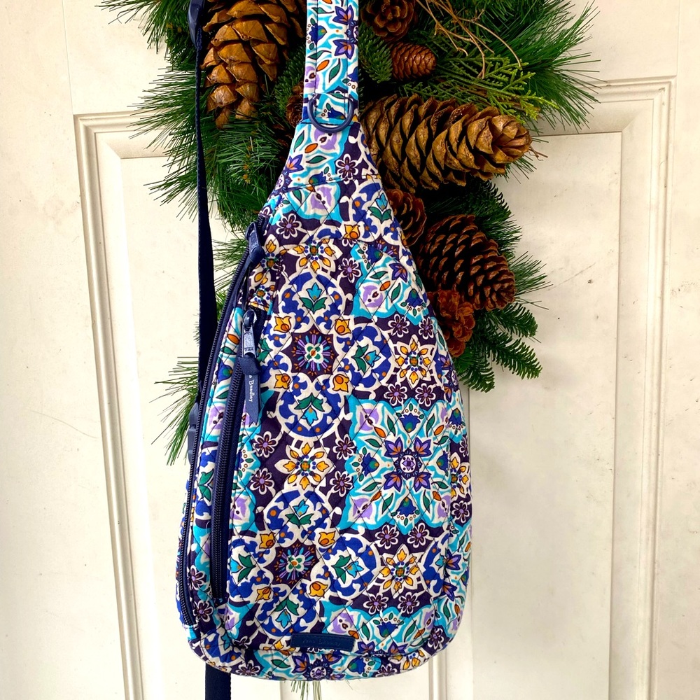 Vera Bradley Lisbon Medallion Cool Essential Cotton Sling Backpack